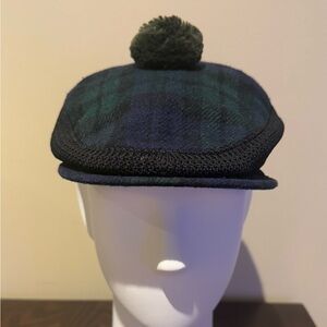Autocap Newsboy Cap Cabbie Hat Golf Black Green Blue Tartan Pom Made In Scotland